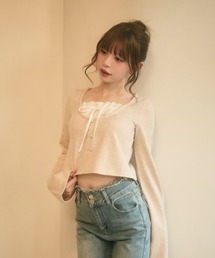 TITTY&CO. | フロントフリルレイヤード風トップス(カーディガン/ボレロ)