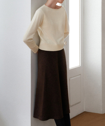 ATMORE（アットモア）の「ロエカシミヤニットフレアスカート (ショコラブラウン)（スカート）」