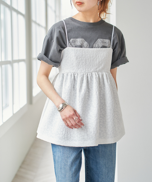 Spick & Span(スピックアンドスパン)の「ジャガードキャミソール(シャツ/ブラウス・レディース・ホワイト/ブラック・FREE)」の11枚目の写真