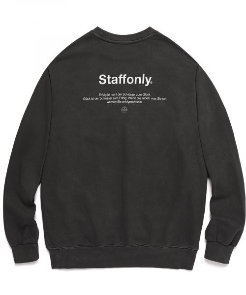STAFF ONLY(スタッフオンリー)の「PIGMENT KEY SWEATSHIRT (WASHED BLACK)(スウェット・メンズ・その他・M/L)」の1枚目の写真