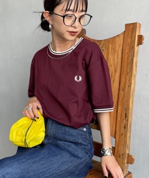 [FRED PERRY/フレッドペリー] ツインティップライン ワンポイントロゴ刺繍Tシャツ M1588V