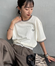 [FRED PERRY/フレッドペリー] ツインティップライン ワンポイントロゴ刺繍Tシャツ M1588V