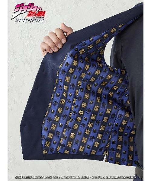 Perfect Suit FActory（パーフェクトスーツファクトリー）の「アニメ『ジョジョの奇妙な冒険 スターダストクルセイダース』セットアップベスト【空条承太郎】（スーツベスト・メンズ・ネイビー・3L/LL/L/M/S/SS）」の7枚目の写真
