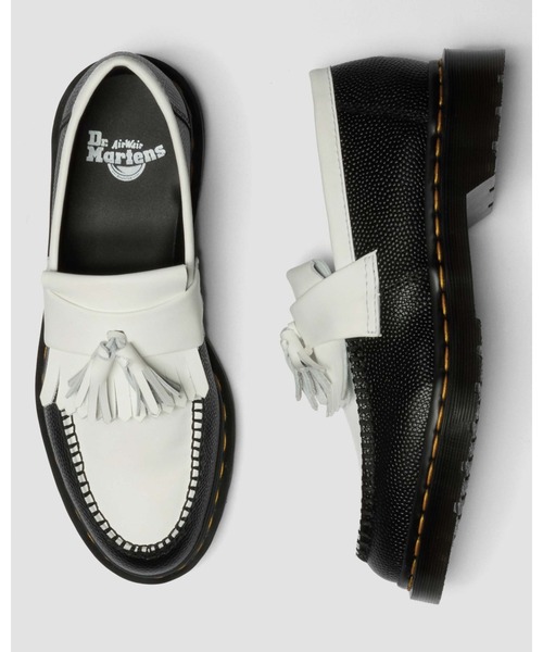 Dr. Martens(ドクターマーチン)の「Dr. Martens/ドクターマーチン ADRIAN ブラックホワイト ローファー シューズ 42981001(ローファー・メンズ・ブラック×ホワイト・UK3/UK11/UK10/UK9/UK8/UK7/UK6/UK5/UK4)」の2枚目の写真