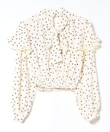 CECIL McBEE | ドット柄棒タイ2枚フリルブラウス(シャツ/ブラウス)