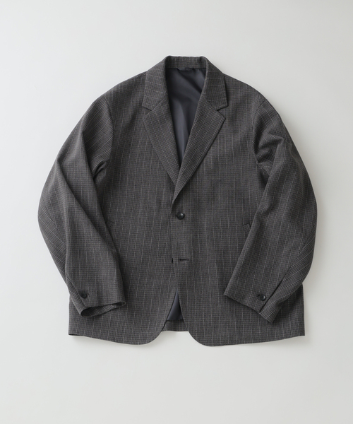 JOURNAL STANDARD relume(ジャーナルスタンダード レリューム)の「ウォッシャブル バスケット ストライプ ジャケット(セットアップ対応可能)(その他アウター・メンズ・チャコールグレー/ウッド・LARGE/MEDIUM)」の2枚目の写真