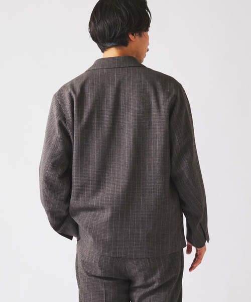 JOURNAL STANDARD relume(ジャーナルスタンダード レリューム)の「ウォッシャブル バスケット ストライプ ジャケット(セットアップ対応可能)(その他アウター・メンズ・チャコールグレー/ウッド・LARGE/MEDIUM)」の8枚目の写真