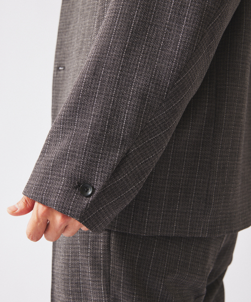 JOURNAL STANDARD relume(ジャーナルスタンダード レリューム)の「ウォッシャブル バスケット ストライプ ジャケット(セットアップ対応可能)(その他アウター・メンズ・チャコールグレー/ウッド・LARGE/MEDIUM)」の11枚目の写真
