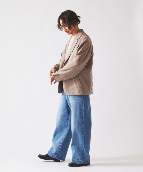 JOURNAL STANDARD relume(ジャーナルスタンダード レリューム)の「ウォッシャブル バスケット ストライプ ジャケット(セットアップ対応可能)(その他アウター・メンズ・チャコールグレー/ウッド・LARGE/MEDIUM)」の13枚目の写真