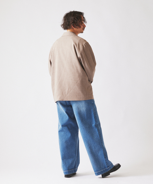 JOURNAL STANDARD relume(ジャーナルスタンダード レリューム)の「ウォッシャブル バスケット ストライプ ジャケット(セットアップ対応可能)(その他アウター・メンズ・チャコールグレー/ウッド・LARGE/MEDIUM)」の14枚目の写真