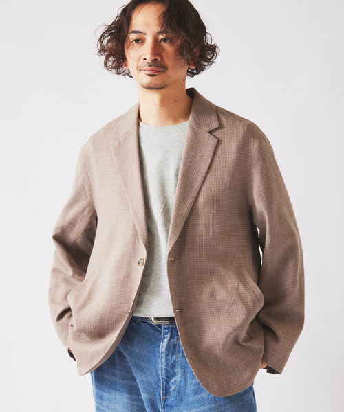 JOURNAL STANDARD relume(ジャーナルスタンダード レリューム)の「ウォッシャブル バスケット ストライプ ジャケット(セットアップ対応可能)(その他アウター・メンズ・チャコールグレー/ウッド・LARGE/MEDIUM)」の15枚目の写真