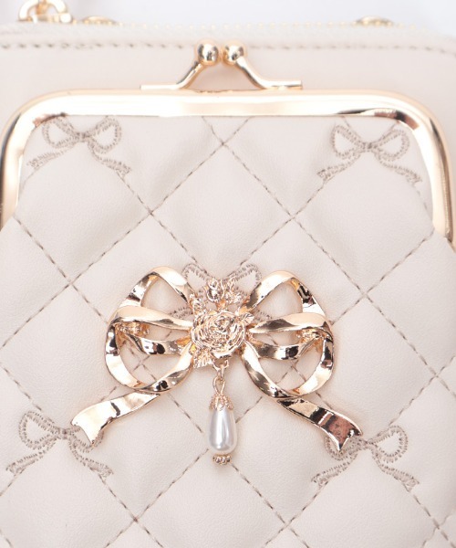 axes femme（アクシーズファム）の「リボン刺繍キルトショルダー（ショルダーバッグ・レディース・ピンク系その他/ブラック/キナリ・FREE）」の7枚目の写真