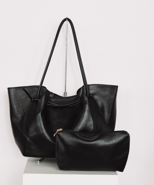 arholiday.standard(エーアールホリデースタンダード)の「long shoulder tuck tote bag / ロングショルダータックトートバッグ(トートバッグ・レディース・ブラック・FREE)」の5枚目の写真
