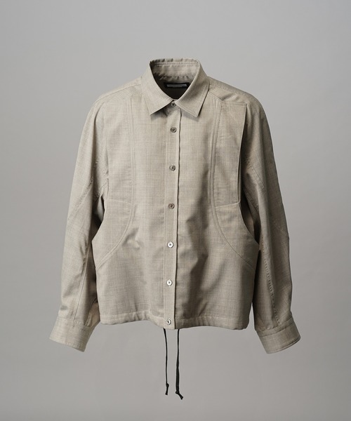 MAISON SPECIAL(メゾンスペシャル)の「《UNISEX》NISHIKAWA KEORI Prime-Over Wool Curve Shirt/NISHIKAWA KEORI プライムオーバーウールカーブシャツ【MAISON SPECIAL/メゾンスペシャル】■セットアップ対応■(シャツ/ブラウス・メンズ・ブラック/グレイッシュベージュ/カーキ・0/1/2)」の13枚目の写真