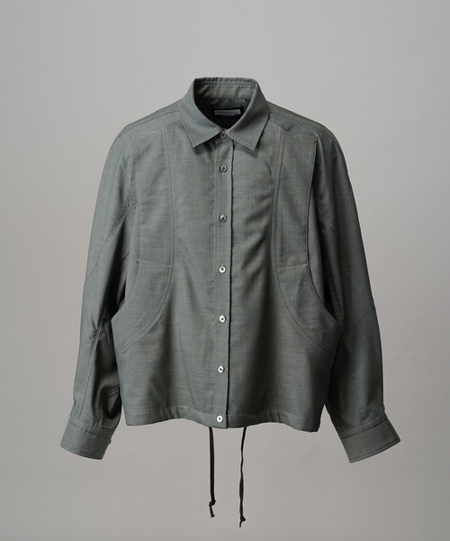 MAISON SPECIAL(メゾンスペシャル)の「《UNISEX》NISHIKAWA KEORI Prime-Over Wool Curve Shirt/NISHIKAWA KEORI プライムオーバーウールカーブシャツ【MAISON SPECIAL/メゾンスペシャル】■セットアップ対応■(シャツ/ブラウス・メンズ・ブラック/グレイッシュベージュ/カーキ・0/1/2)」の14枚目の写真