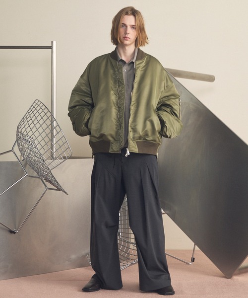 MAISON SPECIAL(メゾンスペシャル)の「《UNISEX》NISHIKAWA KEORI Prime-Over Wool Curve Shirt/NISHIKAWA KEORI プライムオーバーウールカーブシャツ【MAISON SPECIAL/メゾンスペシャル】■セットアップ対応■(シャツ/ブラウス・メンズ・ブラック/グレイッシュベージュ/カーキ・0/1/2)」の5枚目の写真