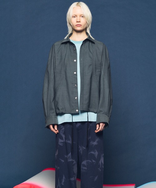 MAISON SPECIAL(メゾンスペシャル)の「《UNISEX》NISHIKAWA KEORI Prime-Over Wool Curve Shirt/NISHIKAWA KEORI プライムオーバーウールカーブシャツ【MAISON SPECIAL/メゾンスペシャル】■セットアップ対応■(シャツ/ブラウス・メンズ・ブラック/グレイッシュベージュ/カーキ・0/1/2)」の10枚目の写真