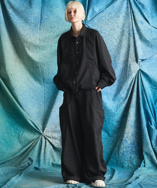 MAISON SPECIAL(メゾンスペシャル)の「《UNISEX》NISHIKAWA KEORI Prime-Over Wool Curve Shirt/NISHIKAWA KEORI プライムオーバーウールカーブシャツ【MAISON SPECIAL/メゾンスペシャル】■セットアップ対応■(シャツ/ブラウス・メンズ・ブラック/グレイッシュベージュ/カーキ・0/1/2)」の22枚目の写真