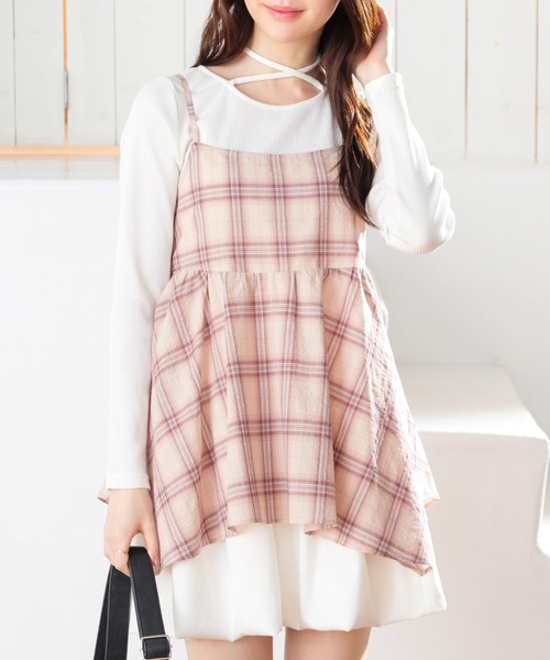 Honeys(ハニーズ)の「イレヘムキャミブラウス(シャツ/ブラウス・レディース・ネイビー系/ベージュ系その他/ホワイト系その他・S/M/LL/L)」の19枚目の写真