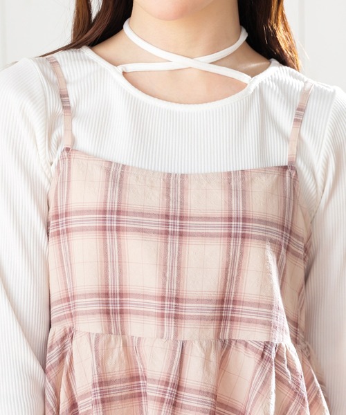 Honeys(ハニーズ)の「イレヘムキャミブラウス(シャツ/ブラウス・レディース・ネイビー系/ベージュ系その他/ホワイト系その他・S/M/LL/L)」の8枚目の写真