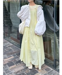 emmi（エミ）の「ギャザーフォルムナイロンワンピース（ワンピース）」