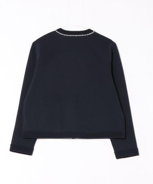 STRAWBERRY-FIELDS（ストロベリーフィールズ）の「アデルポリー_パールトリミングジャケット（カーディガン/ボレロ・レディース・キナリ/ネイビー・2）」の4枚目の写真