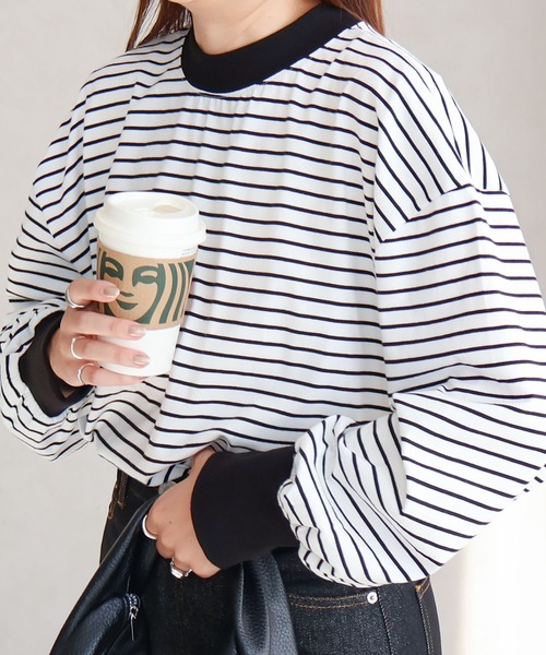 Social GIRL(ソーシャルガール)の「●Social GIRL●ハイネックボリューム袖ロンT(Tシャツ/カットソー・レディース・ブラック系その他/ホワイト系その他/ホワイト・FREE)」の2枚目の写真