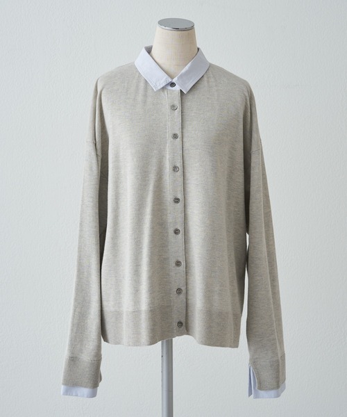 PUAL CE CIN（ピュアルセシン）の「ブラウスレイヤード風カーディガン（カーディガン/ボレロ・レディース・ライトグレー/ネイビー・FREE）」の19枚目の写真