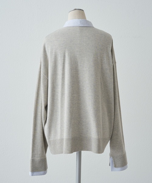 PUAL CE CIN（ピュアルセシン）の「ブラウスレイヤード風カーディガン（カーディガン/ボレロ・レディース・ライトグレー/ネイビー・FREE）」の21枚目の写真