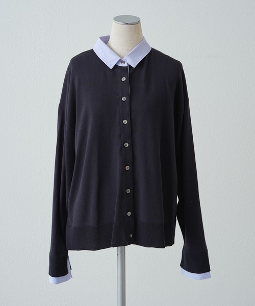 PUAL CE CIN（ピュアルセシン）の「ブラウスレイヤード風カーディガン（カーディガン/ボレロ・レディース・ライトグレー/ネイビー・FREE）」の17枚目の写真