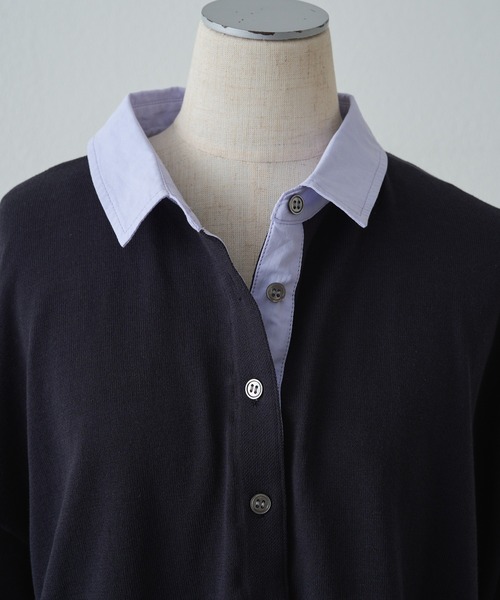 PUAL CE CIN（ピュアルセシン）の「ブラウスレイヤード風カーディガン（カーディガン/ボレロ・レディース・ライトグレー/ネイビー・FREE）」の18枚目の写真