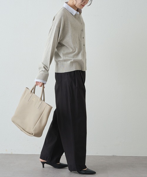 PUAL CE CIN（ピュアルセシン）の「ブラウスレイヤード風カーディガン（カーディガン/ボレロ・レディース・ライトグレー/ネイビー・FREE）」の8枚目の写真