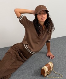 ニットポロシャツ」に該当するブラウン/茶色系のファッション通販