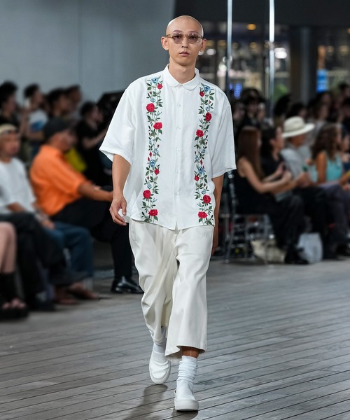 MSML(エムエスエムエル)の「LINEN RAYON EMBROIDERY SHIRT(シャツ/ブラウス・メンズ・ホワイト/ブラック・M/L/XL)」の2枚目の写真