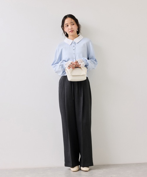 VIS（ビス）の「サマーツイードリボンベルトパンツ/UVケア・イージーケア（その他パンツ・レディース・ベージュ系その他/グレー/チャコールグレー・SS/S/M）」の22枚目の写真