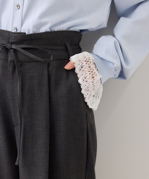 VIS（ビス）の「サマーツイードリボンベルトパンツ/UVケア・イージーケア（その他パンツ・レディース・ベージュ系その他/グレー/チャコールグレー・SS/S/M）」の16枚目の写真