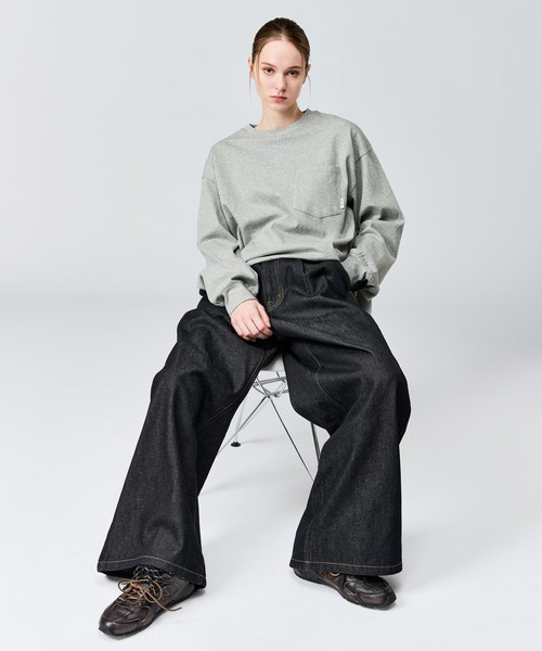 WETTEMPT（ウィテンプト）の「BASIC DRAWSTRING L/S TEE / ベーシックドローコードロンT（Tシャツ/カットソー・メンズ・グレー/ネイビー/イエロー・SMALL/MEDIUM/LARGE）」の7枚目の写真