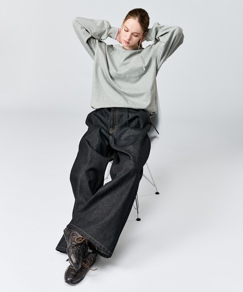 WETTEMPT（ウィテンプト）の「BASIC DRAWSTRING L/S TEE / ベーシックドローコードロンT（Tシャツ/カットソー・メンズ・グレー/ネイビー/イエロー・SMALL/MEDIUM/LARGE）」の8枚目の写真