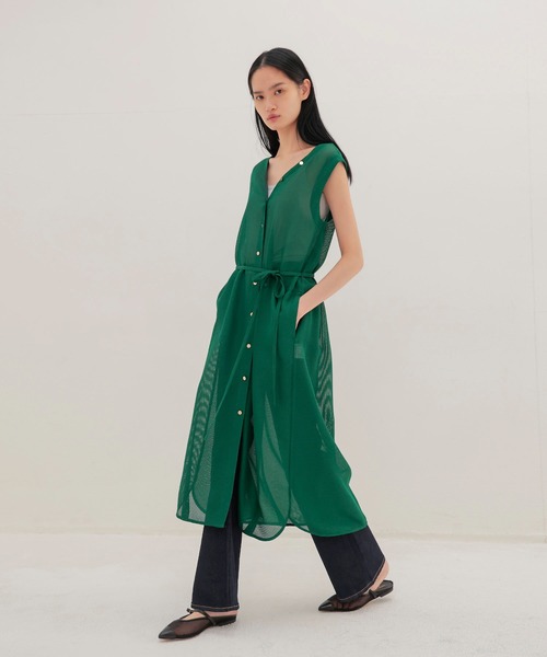 DRESSLAVE(ドレスレイブ)の「karami 2way dress(カラミ2ウェイワンピース)(ワンピース・レディース・ブラック/グリーン・38)」の2枚目の写真