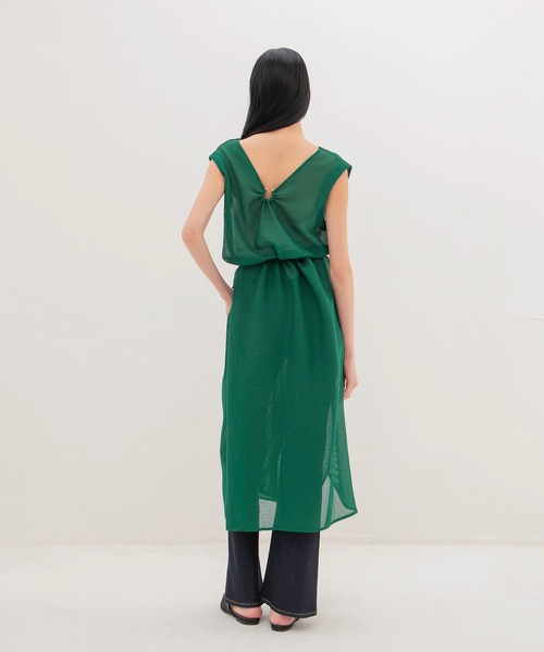 DRESSLAVE(ドレスレイブ)の「karami 2way dress(カラミ2ウェイワンピース)(ワンピース・レディース・ブラック/グリーン・38)」の4枚目の写真