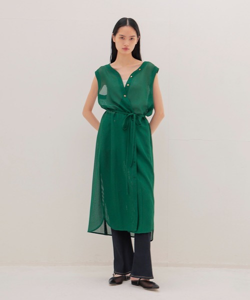DRESSLAVE(ドレスレイブ)の「karami 2way dress(カラミ2ウェイワンピース)(ワンピース・レディース・ブラック/グリーン・38)」の5枚目の写真