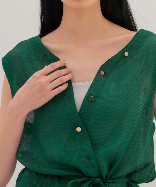 DRESSLAVE(ドレスレイブ)の「karami 2way dress(カラミ2ウェイワンピース)(ワンピース・レディース・ブラック/グリーン・38)」の6枚目の写真
