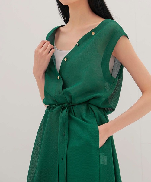 DRESSLAVE(ドレスレイブ)の「karami 2way dress(カラミ2ウェイワンピース)(ワンピース・レディース・ブラック/グリーン・38)」の7枚目の写真