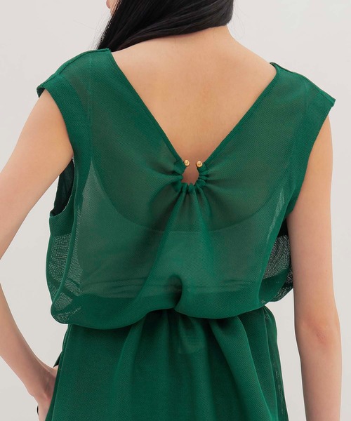 DRESSLAVE(ドレスレイブ)の「karami 2way dress(カラミ2ウェイワンピース)(ワンピース・レディース・ブラック/グリーン・38)」の8枚目の写真