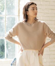 OPAQUE.CLIP（オペークドットクリップ）の「ボートネックガーターニット/オーガニックコットン混【洗濯機OK/UVケア】《6col》（ニット/セーター）」