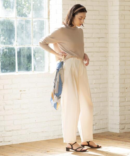 OPAQUE.CLIP（オペークドットクリップ）の「ボートネックガーターニット/オーガニックコットン混【洗濯機OK/UVケア】《6col》（ニット/セーター・レディース・ピンク/ライトブルー/ブラック/ホワイト系3/ライトイエロー系8/ベージュ・38/40/42/36）」の17枚目の写真