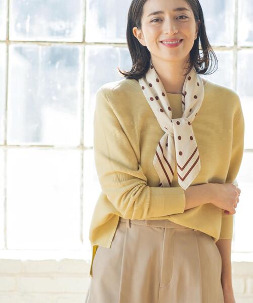 OPAQUE.CLIP（オペークドットクリップ）の「ボートネックガーターニット/オーガニックコットン混【洗濯機OK/UVケア】《6col》（ニット/セーター・レディース・ピンク/ライトブルー/ブラック/ホワイト系3/ライトイエロー系8/ベージュ・38/40/42/36）」の19枚目の写真