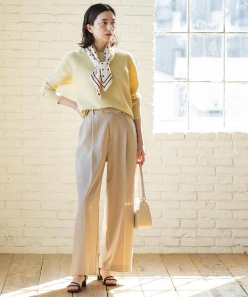 OPAQUE.CLIP（オペークドットクリップ）の「ボートネックガーターニット/オーガニックコットン混【洗濯機OK/UVケア】《6col》（ニット/セーター・レディース・ピンク/ライトブルー/ブラック/ホワイト系3/ライトイエロー系8/ベージュ・38/40/42/36）」の22枚目の写真