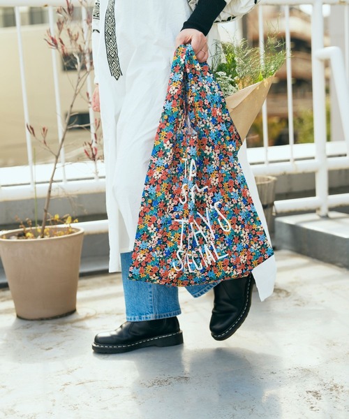 TODAY'S SPECIAL（トゥデイズスペシャル）の「【数量限定】FLOWER MARCHE BAG M / 618993（エコバッグ/サブバッグ・レディース・クリアレッド/ライトパープル・FREE）」の13枚目の写真