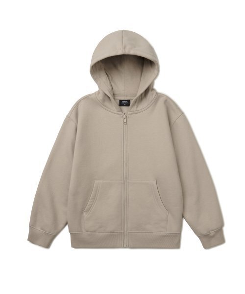 MUSINSA STANDARD KIDS（ムシンサスタンダードキッズ）の「起毛オーバーサイズフードパーカー ジップアップ [ダスティベージュ]（ブルゾン・レディース・その他・100/110/120/130/140/150/160）」の2枚目の写真